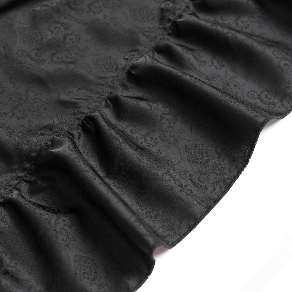 Victorian-Inspired Gothic Ruffle Skirt with Cross Details