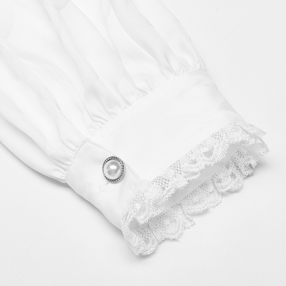 Victorian-Inspired Men's Silky Jacquard Dress Shirt