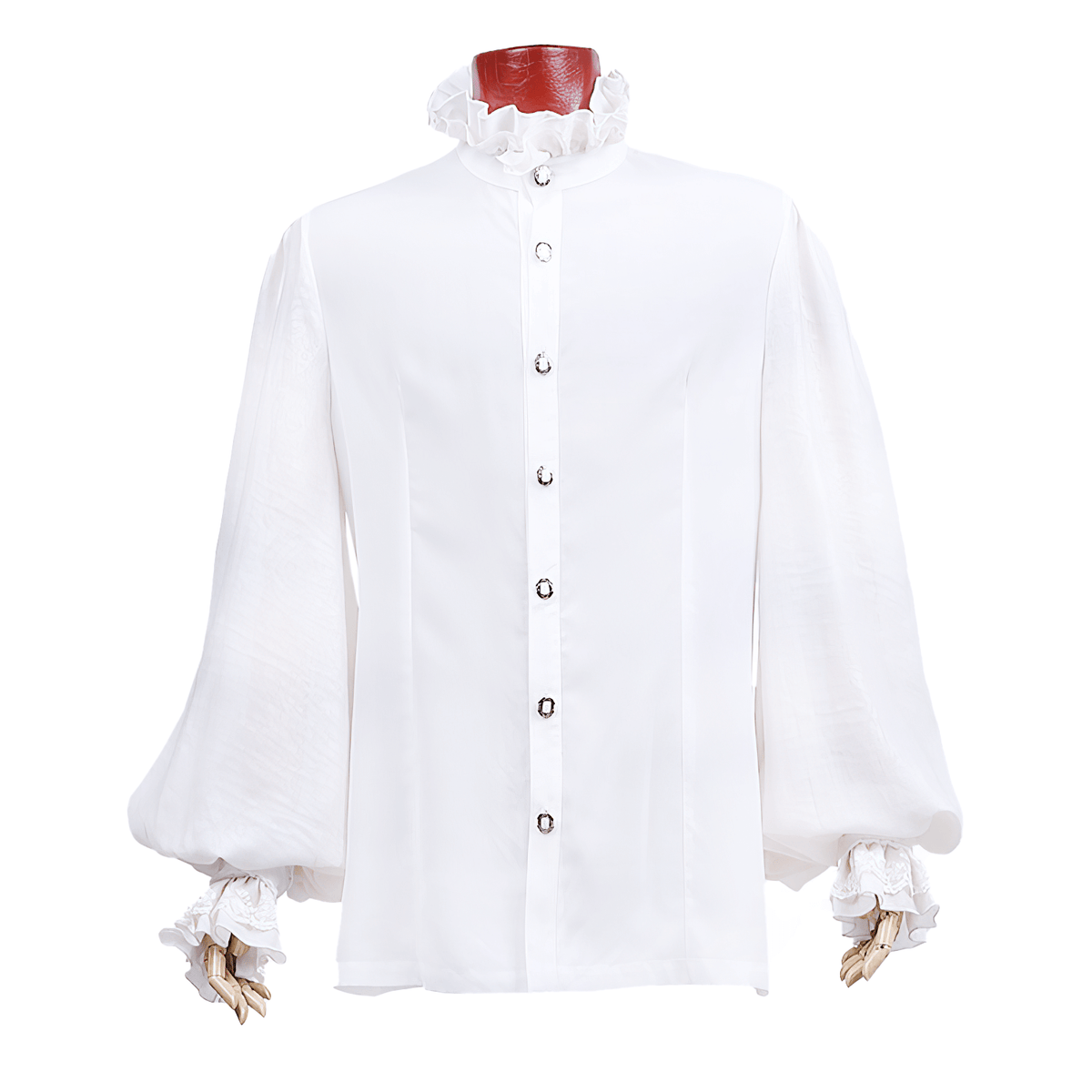 Victorian Inspired White Ruffle Dress Shirt for Men