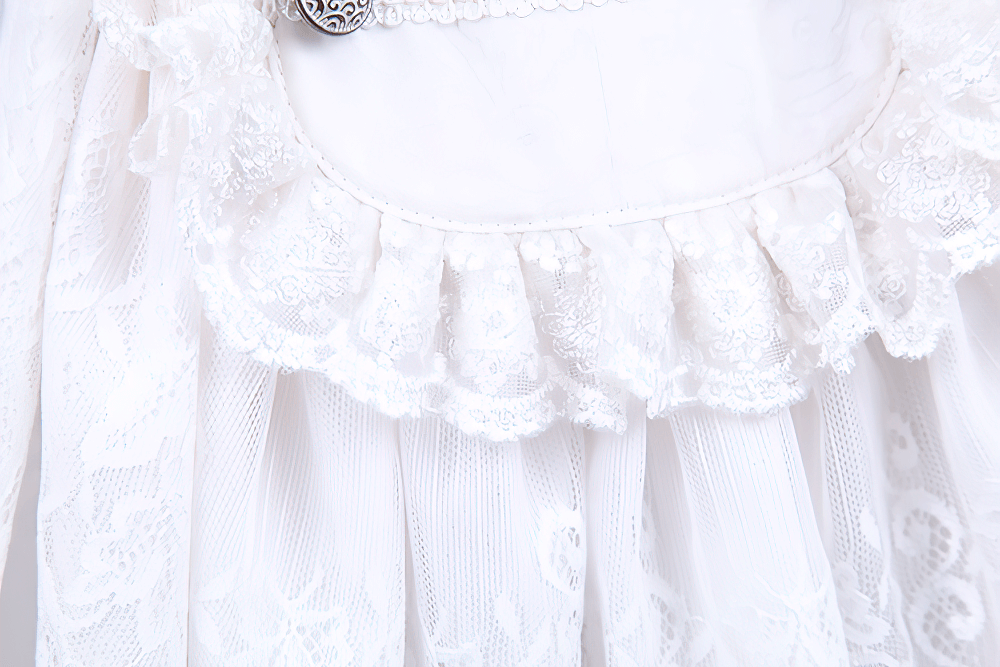 Victorian Inspired White Ruffle Dress Shirt for Men