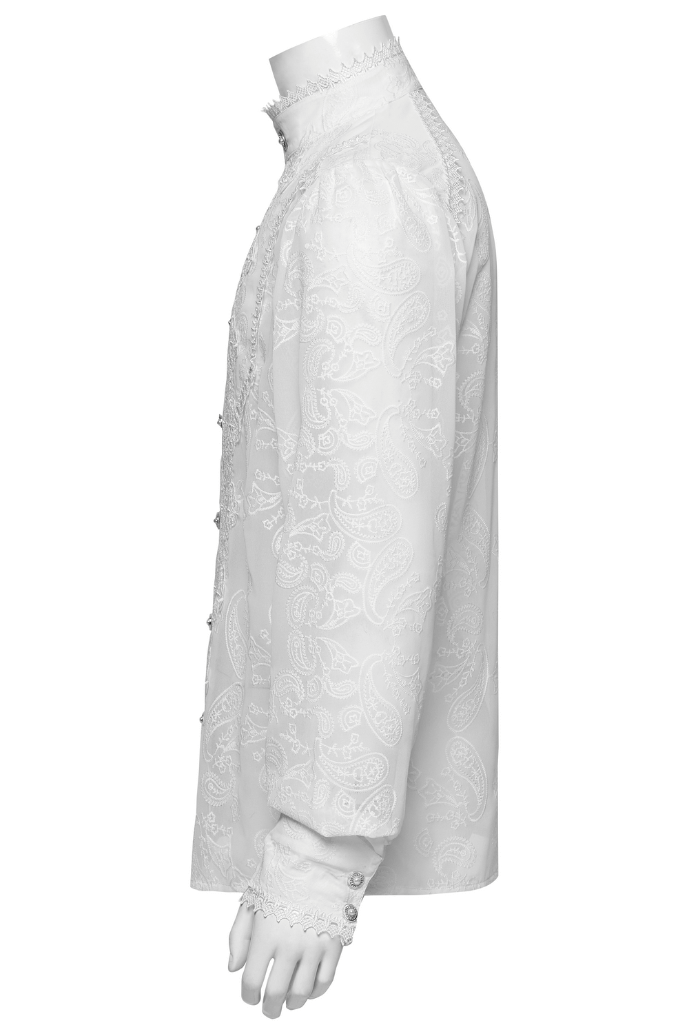 Victorian Lace Embroidered Men's Gothic Chiffon Shirt
