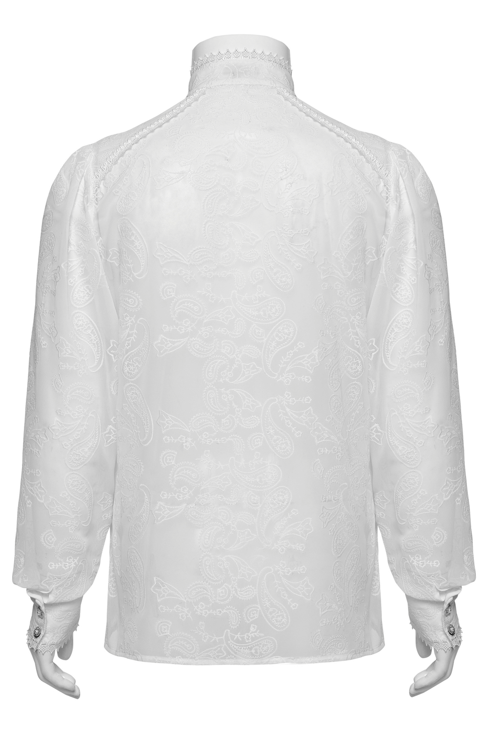 Victorian Lace Embroidered Men's Gothic Chiffon Shirt