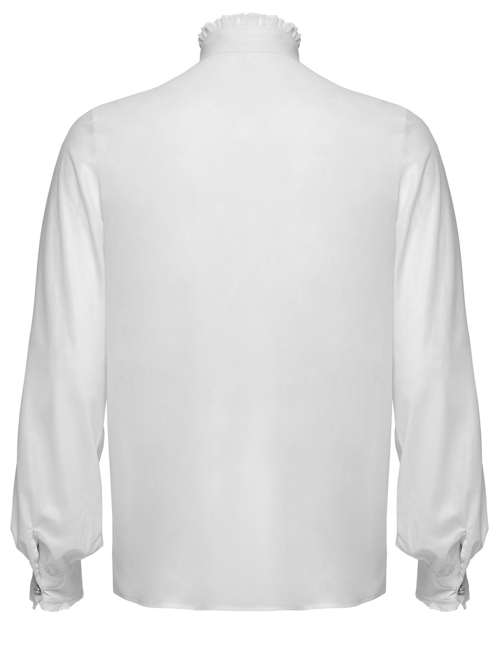 Victorian Ruffle Shirt with Gem Buttons and Embroidery