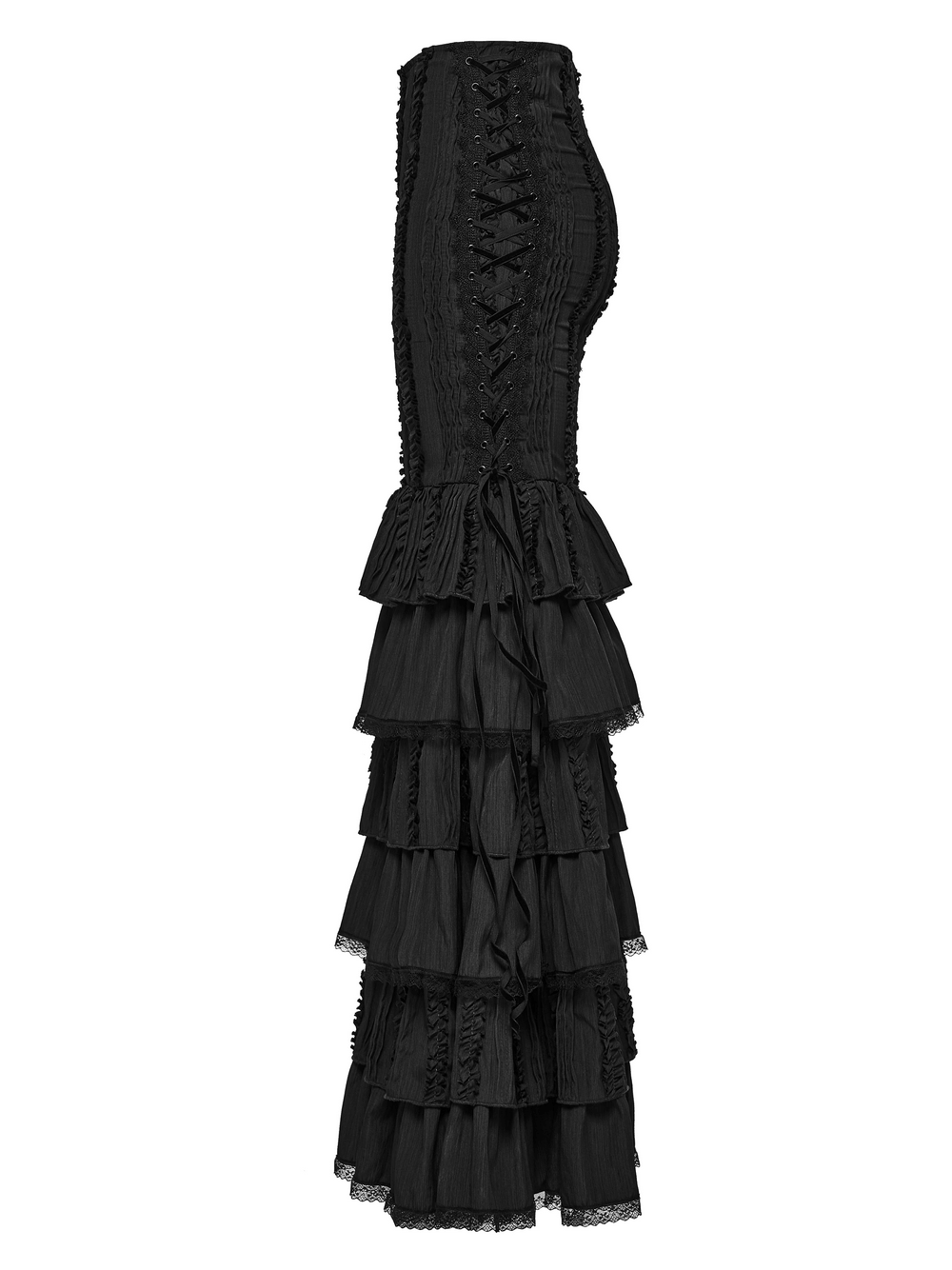 Victorian Vintage Skirt with Layered Lace Ruffles