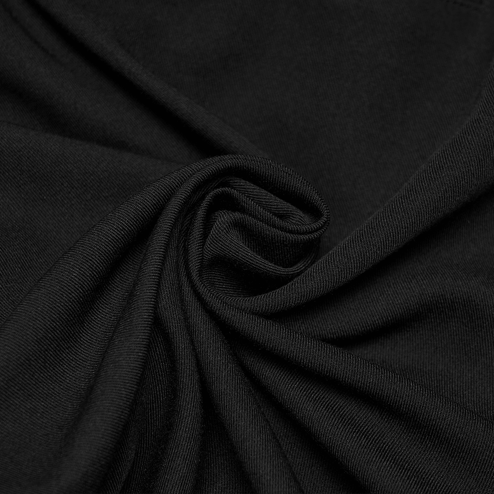 Vintage Black Gothic Pants with Velvet Embroidered Waist