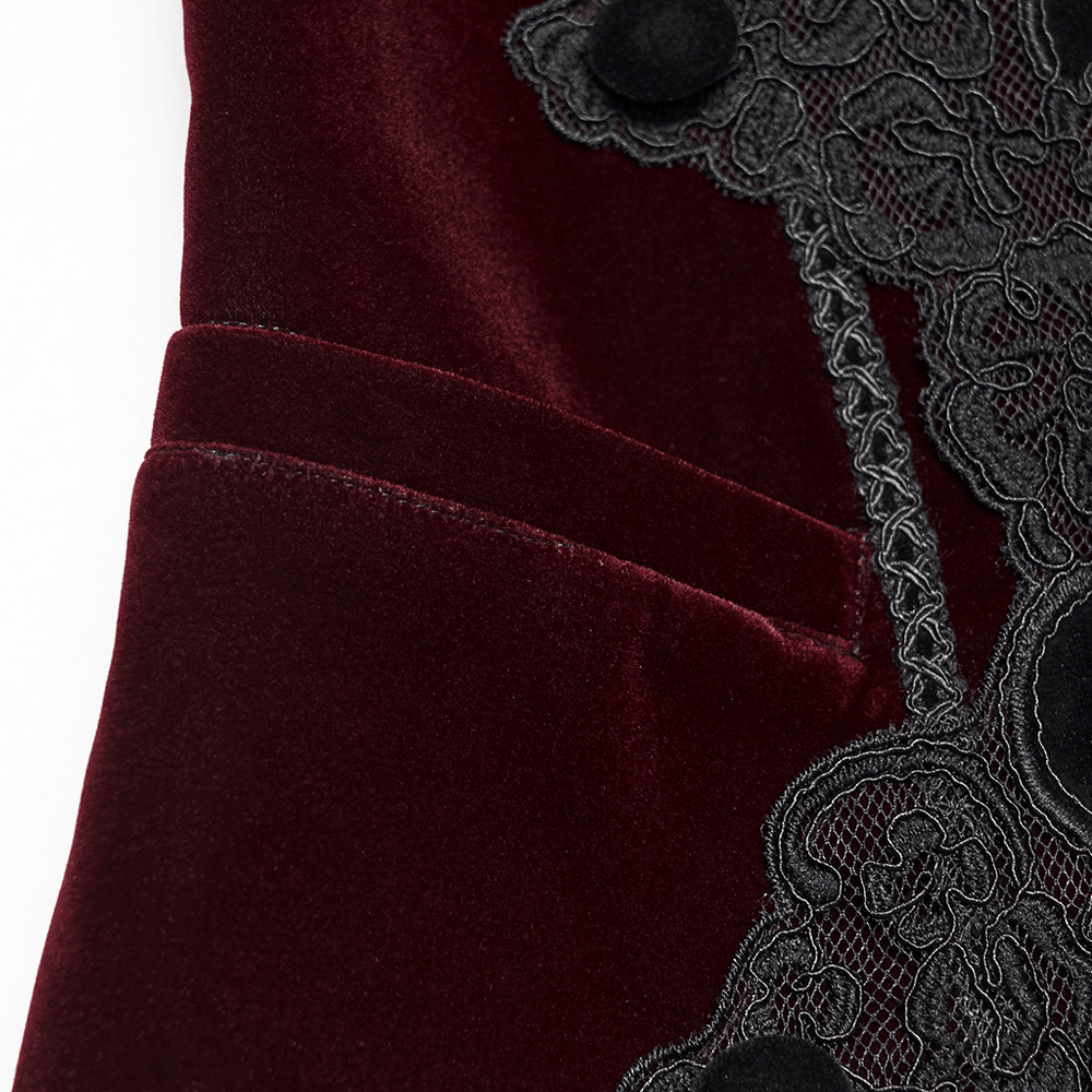 Vintage Dark Pattern Waistcoat with Chain Brooch Detail