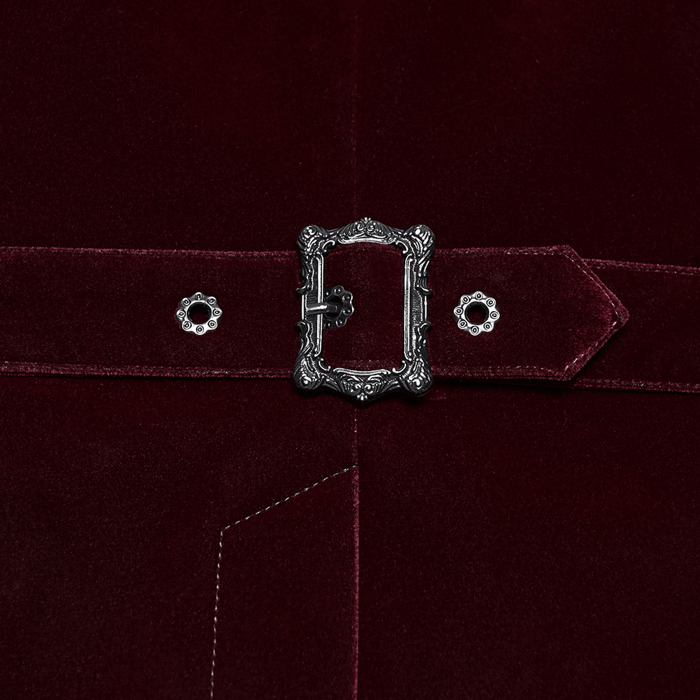 Vintage Dark Pattern Waistcoat with Chain Brooch Detail