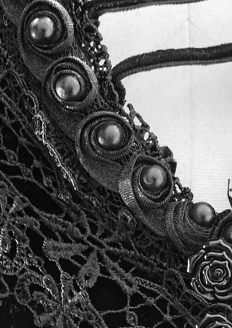 Vintage Sexy Off Shoulder Velvet Long Dress / Gothic Black Dress with Lace On Bodice & Lace-up Back