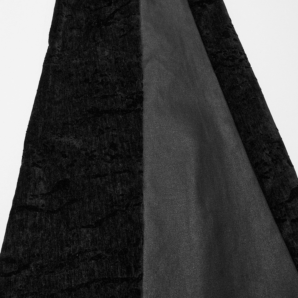 Wasteland Black Tassel Flare Pants with Velvet Detailing