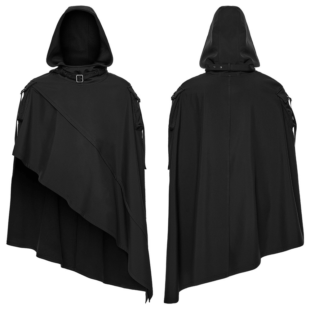 Waterproof Wasteland Punk Cape with Hood and 3D Pockets