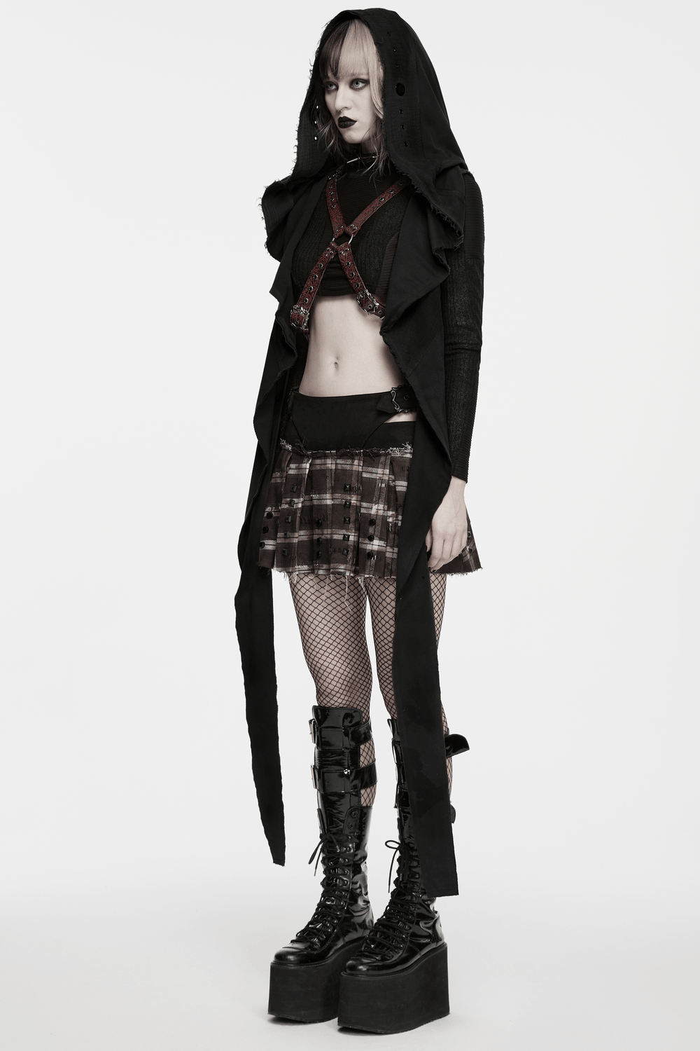 Western Gothic Leather Harness with Embossed Details
