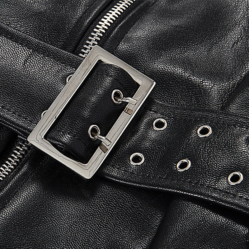 What to Wear to a Concert / Zipper Corset Dress with Sash and Chain in Gothic Style