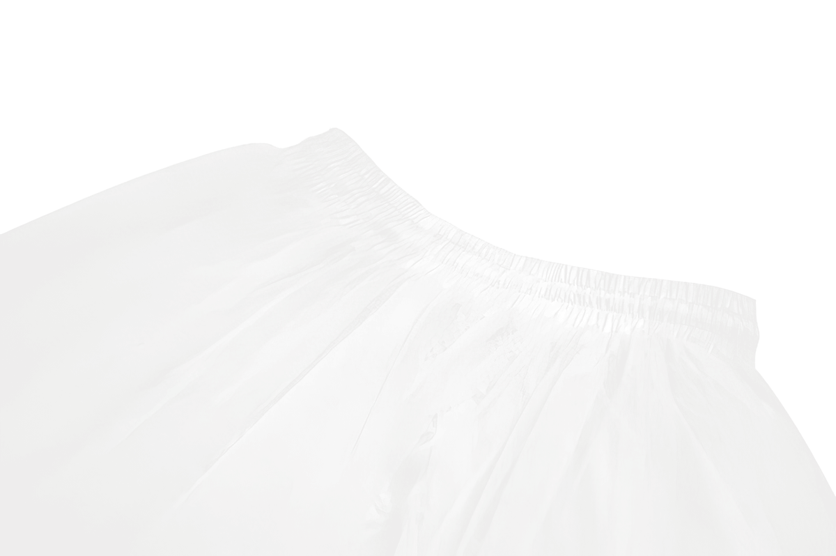 White Gothic Tulle Skirt with Embroidered Lace Hem