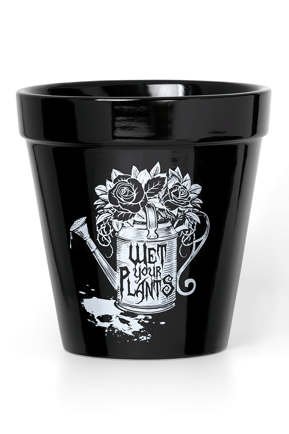 Witchy Black Gothic Ceramic Plant Pot for Home