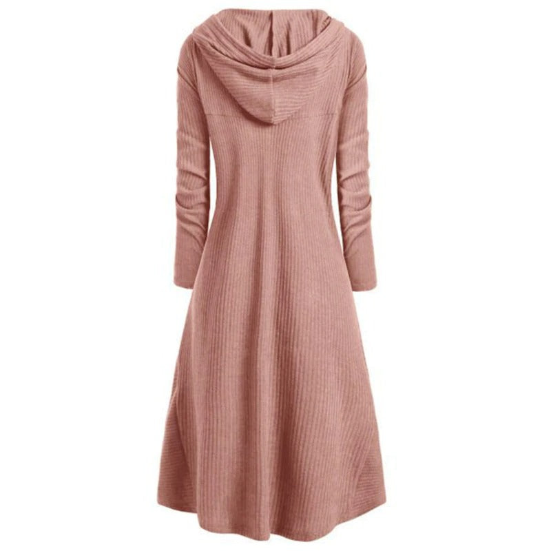 EU SALE of Women Hoodies Coat Dress / Long Sleeve 6 Color Pullover Dresses in Gothic