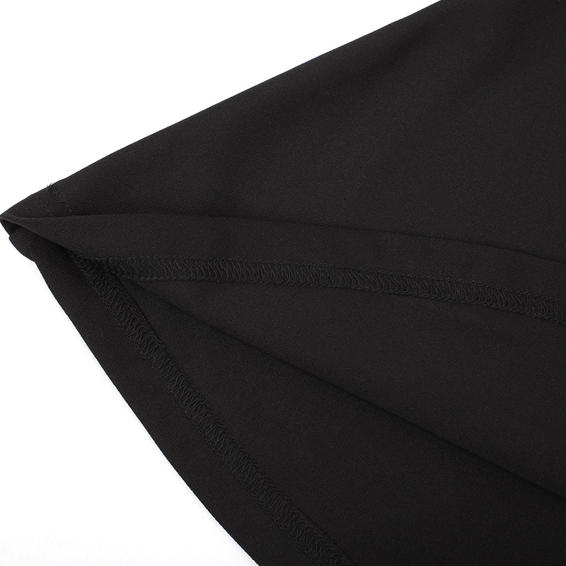 Women's Black Pleated Dress in Gothic Style / Lolita Style Long Sleeve Buttons Dress