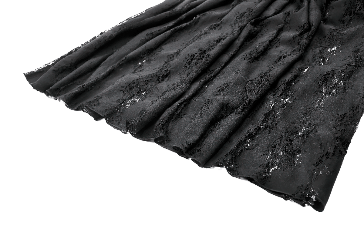 Women's Black Velvet and Lace Maxi Skirt with Corset Back