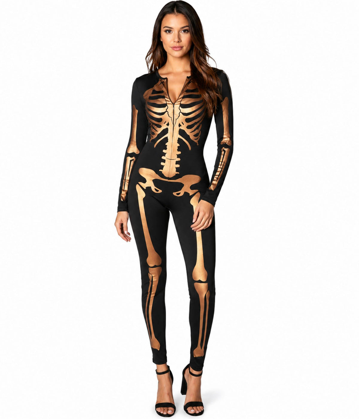 Antique Gold Skeleton Bodysuit Costume