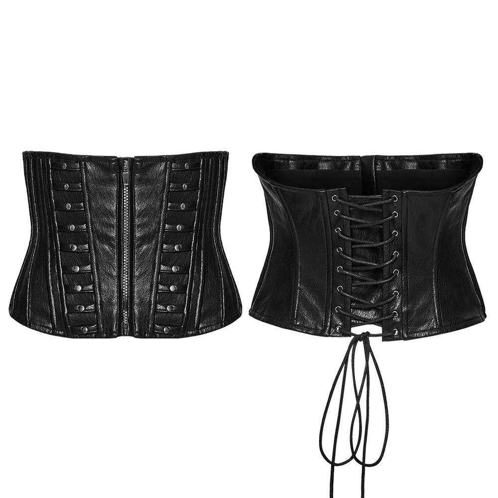 Women's Cyberpunk Faux Leather Underbust Corset