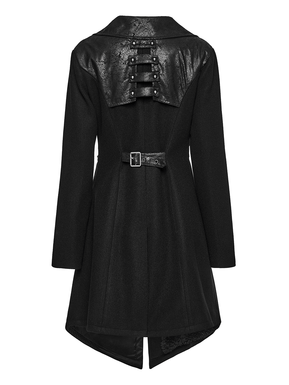 Women's Gothic Asymmetrical Coat with Buckle Details