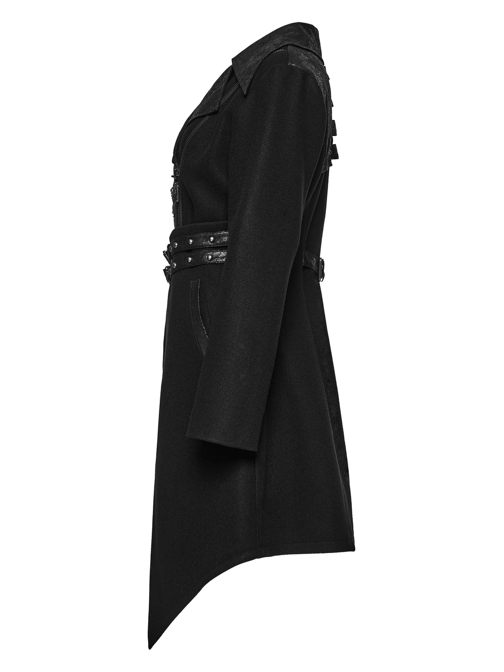 Women's Gothic Asymmetrical Coat with Buckle Details
