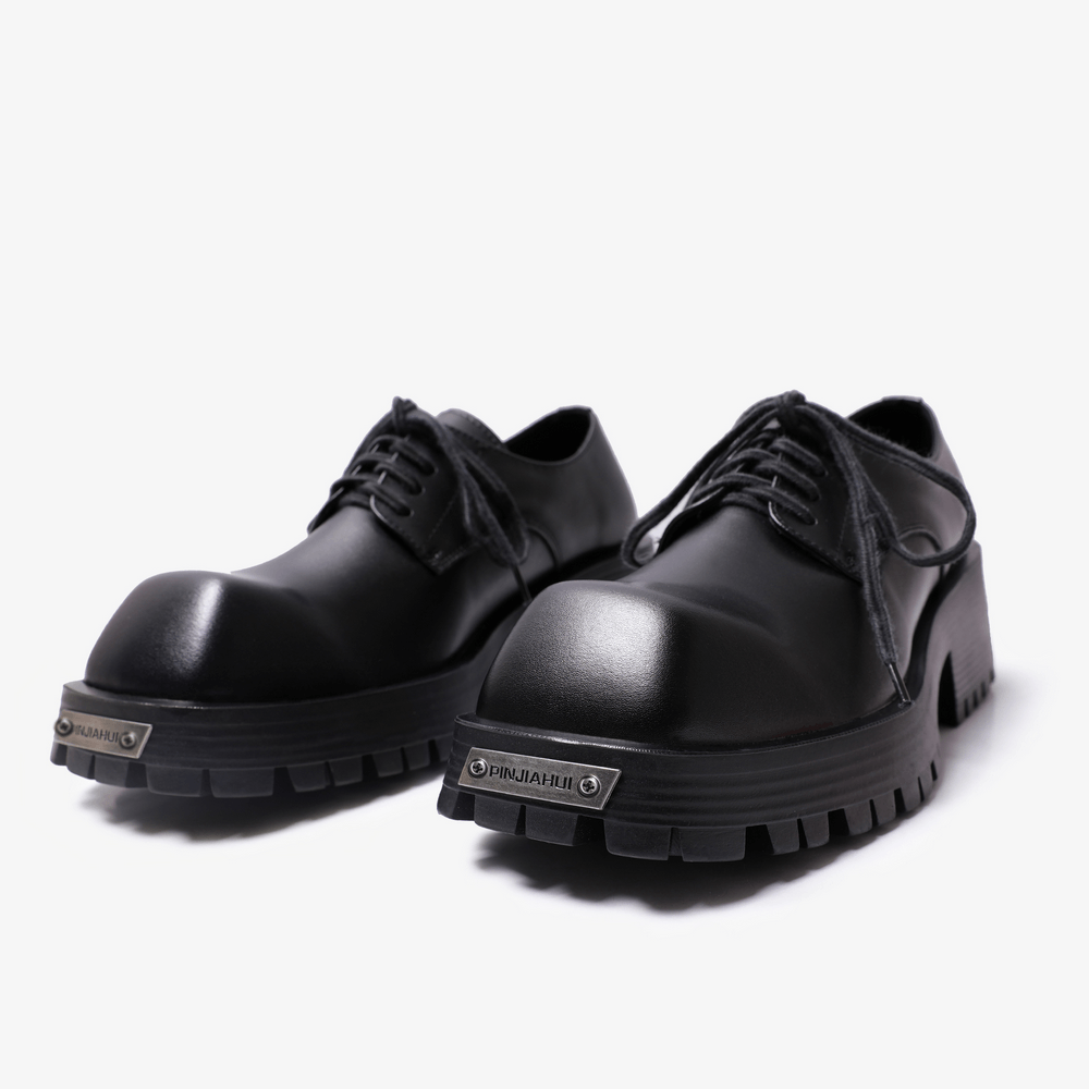 Women's Gothic Chunky Derby Shoes with Square Toe