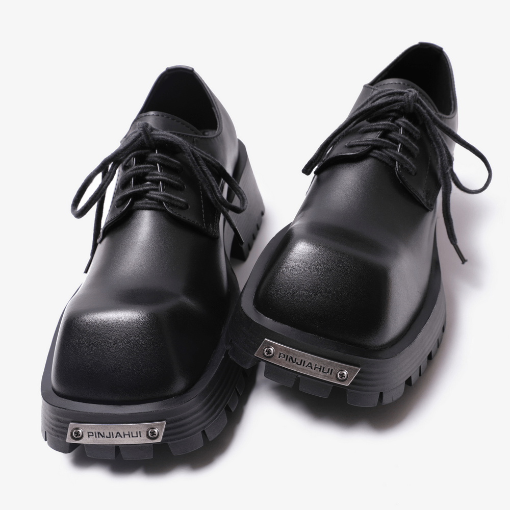 Women's Gothic Chunky Derby Shoes with Square Toe