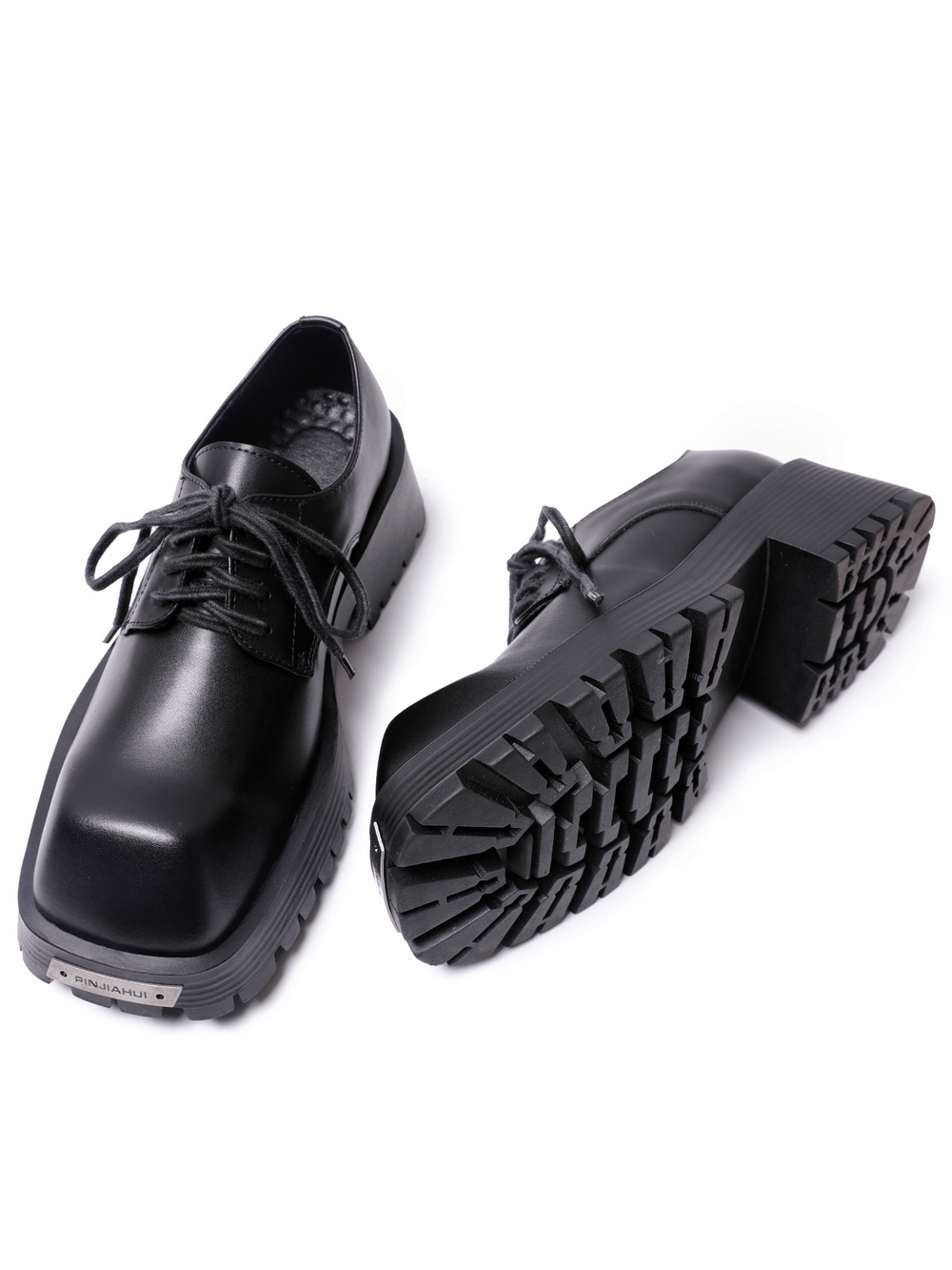 Women's Gothic Chunky Derby Shoes with Square Toe