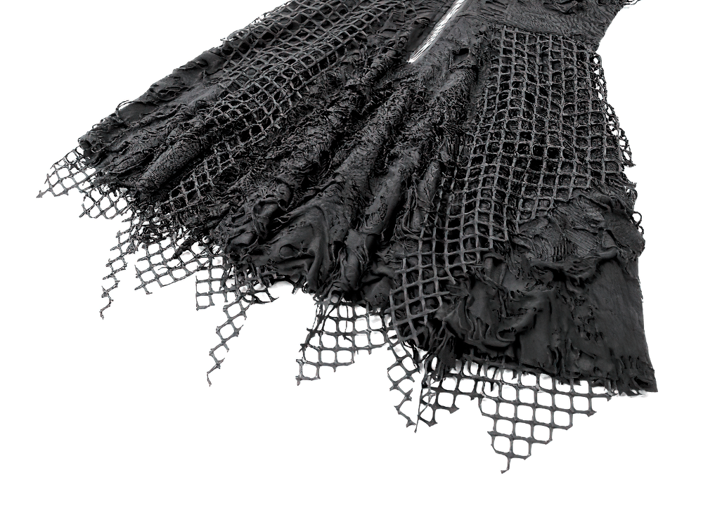 Women's Gothic Distressed Mesh Chain Mini Dress