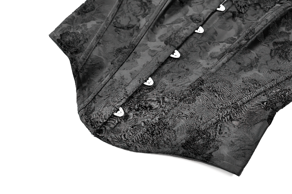 Women's Gothic Jacquard Overbust Corset with Lace
