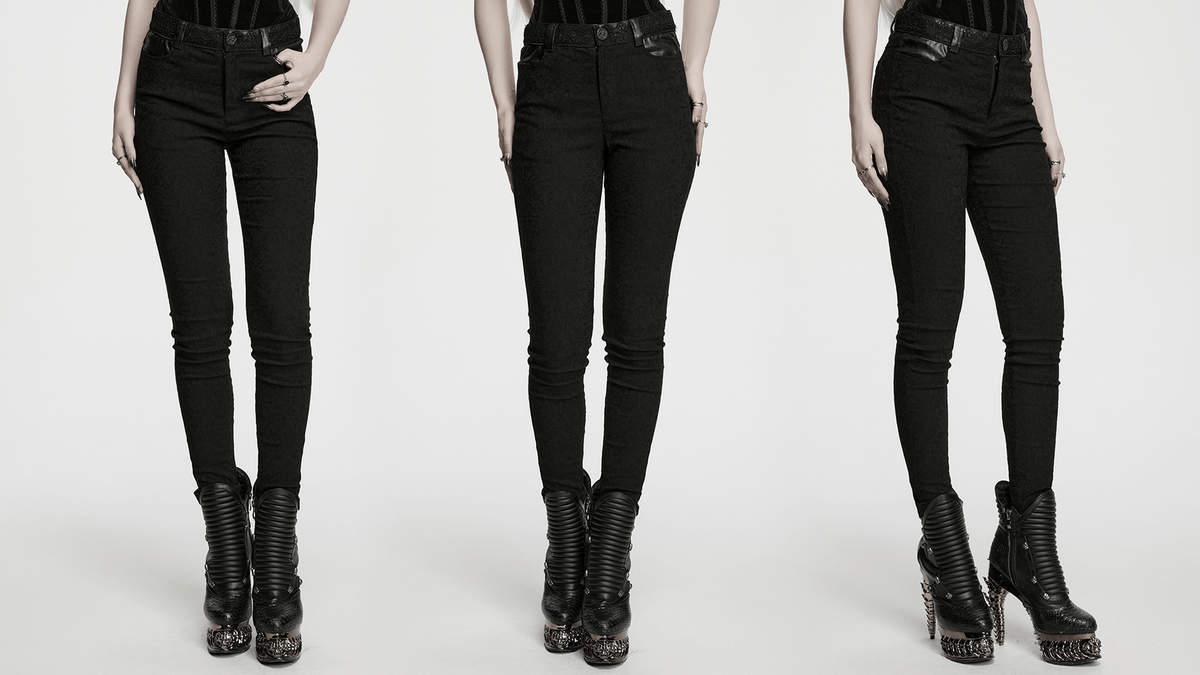 Women's Gothic Jacquard Slim Fit Tapered Pants