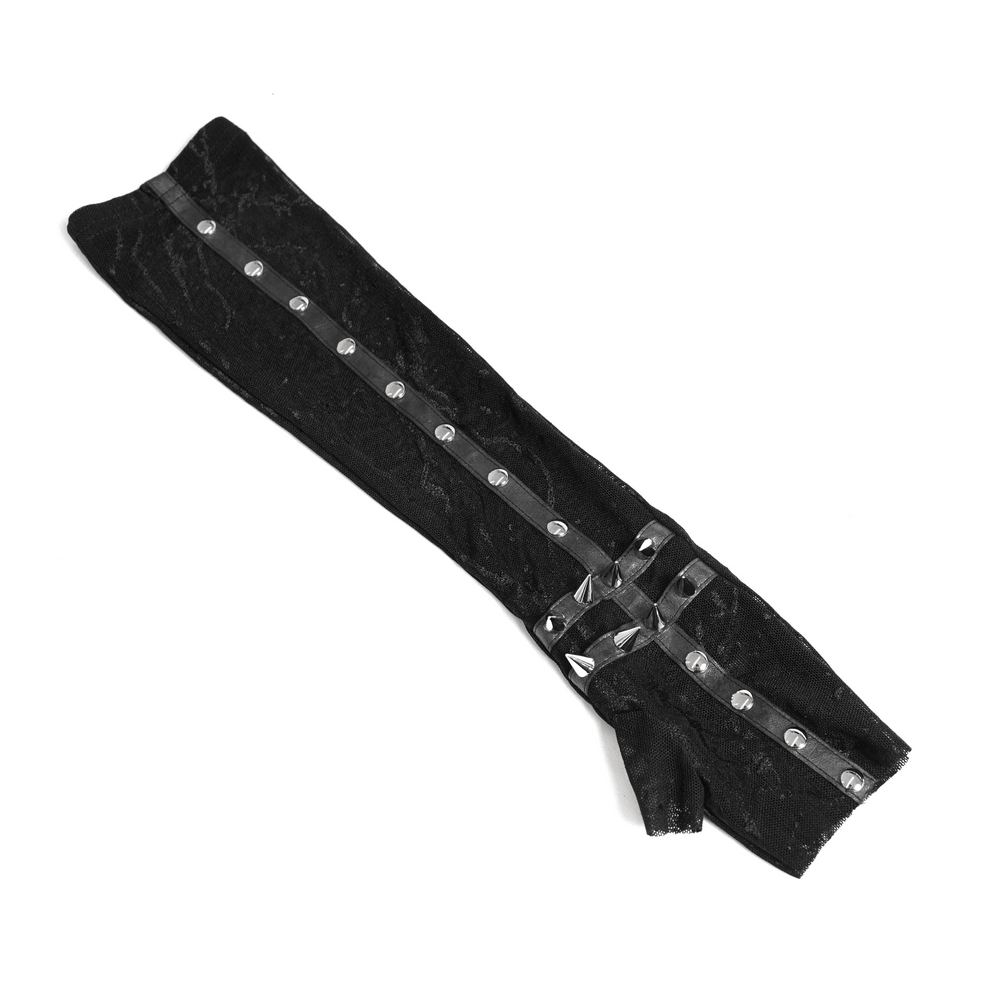 Women's Gothic Lace Arm Sleeves with Spike Stud Cuffs