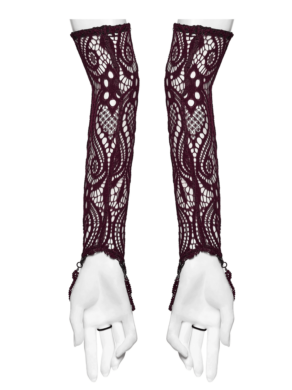 Women's Gothic Lace Arm Warmers With Crystal Details