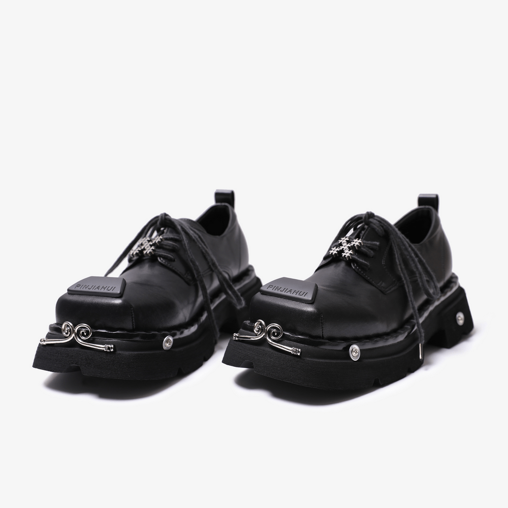 Women's Gothic Platform Derby Shoes with Metal Details