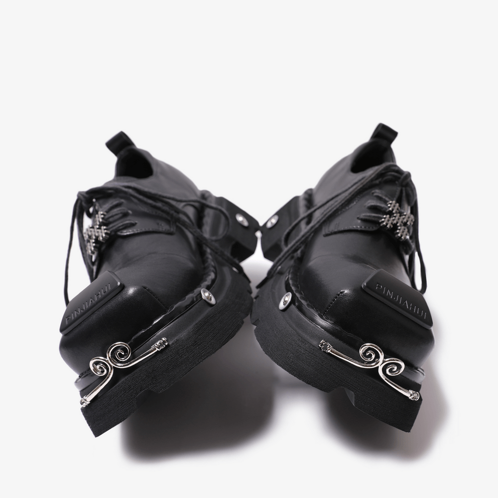 Women's Gothic Platform Derby Shoes with Metal Details