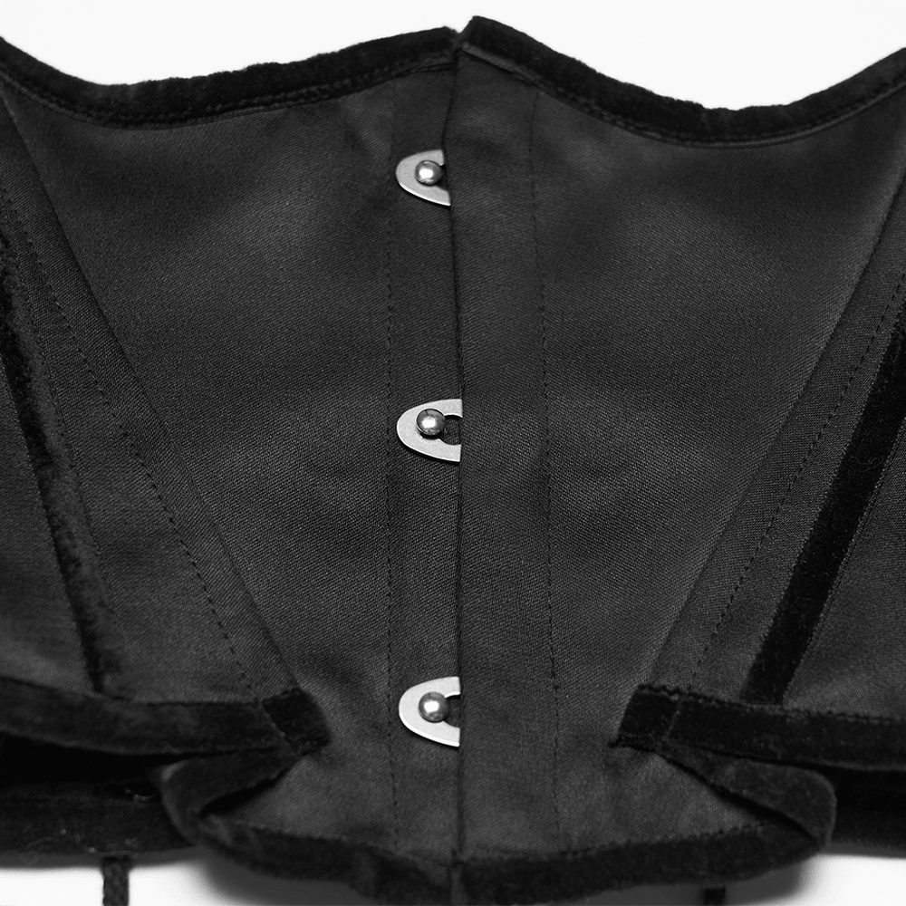 Women's Gothic Satin Underbust Corset with Lace Up
