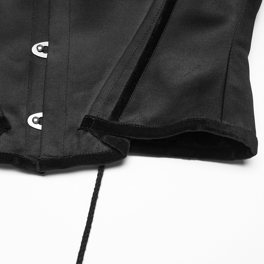 Women's Gothic Satin Underbust Corset with Lace Up