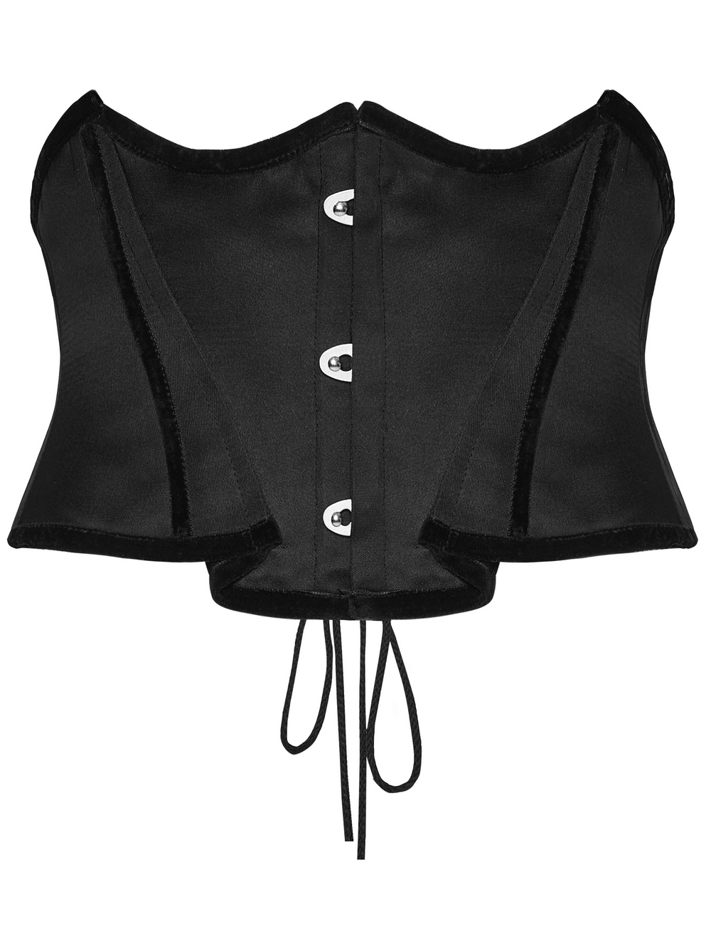 Women's Gothic Satin Underbust Corset with Lace Up