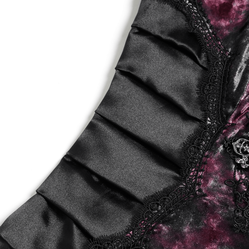 Women's Gothic Tie Dye Lace Up Mermaid Maxi Dress