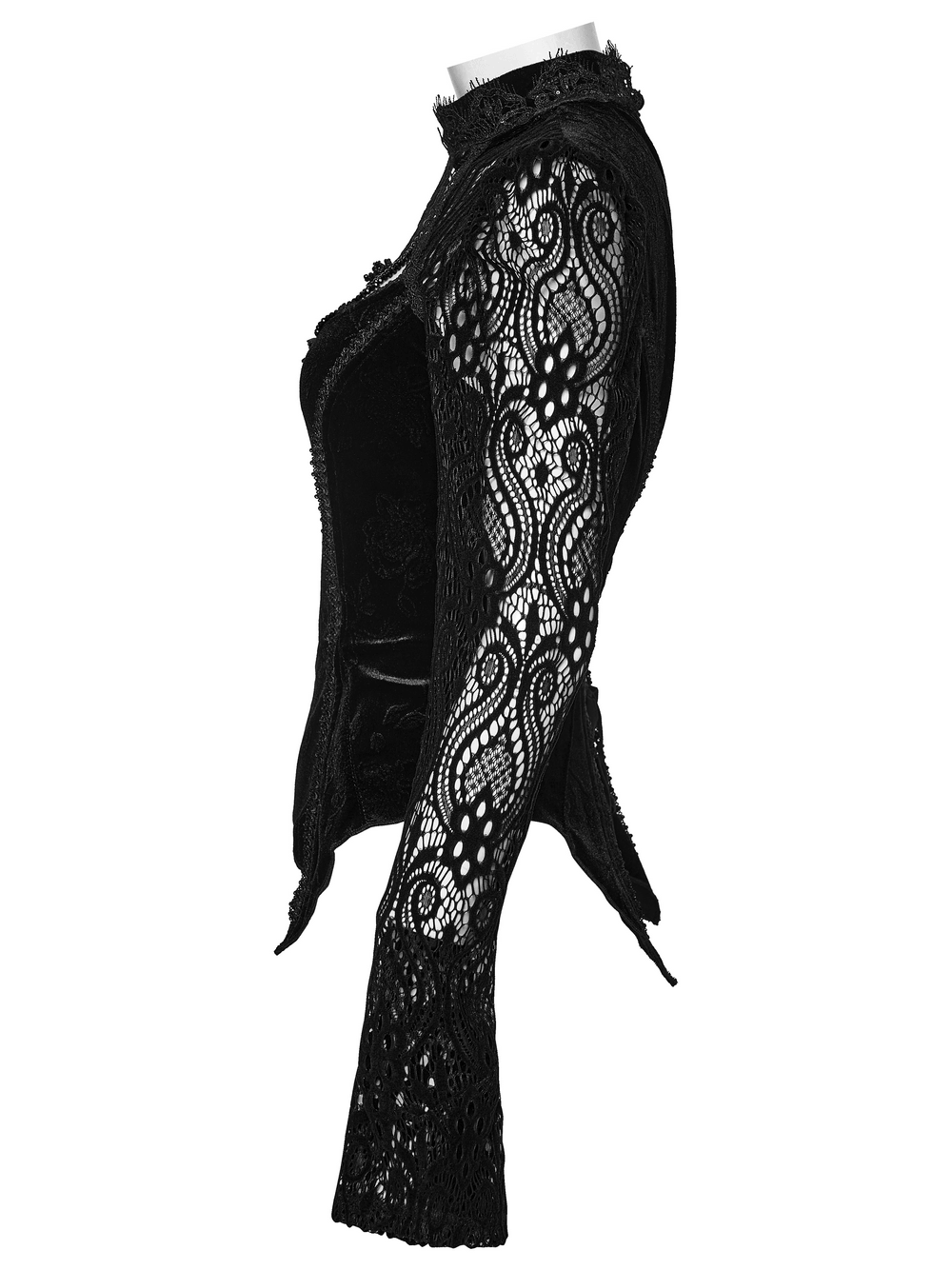 Women's Gothic Velvet Lace Top with Flared Sleeves