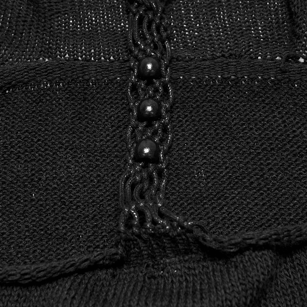 Women's Gothic Wasteland Hooded Knit Crop Top