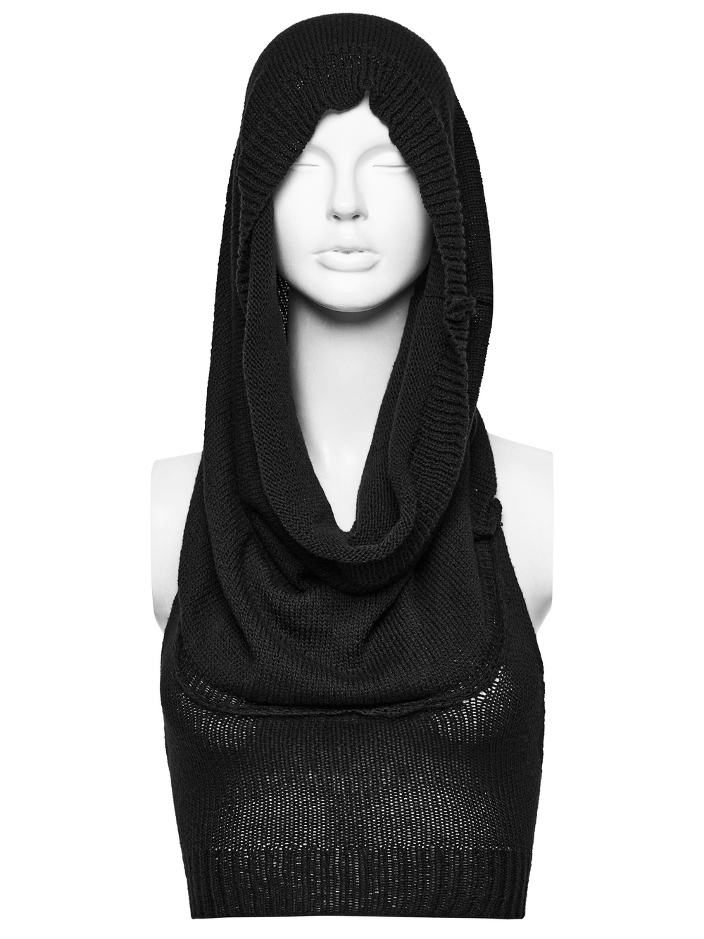 Women's Gothic Wasteland Hooded Knit Crop Top