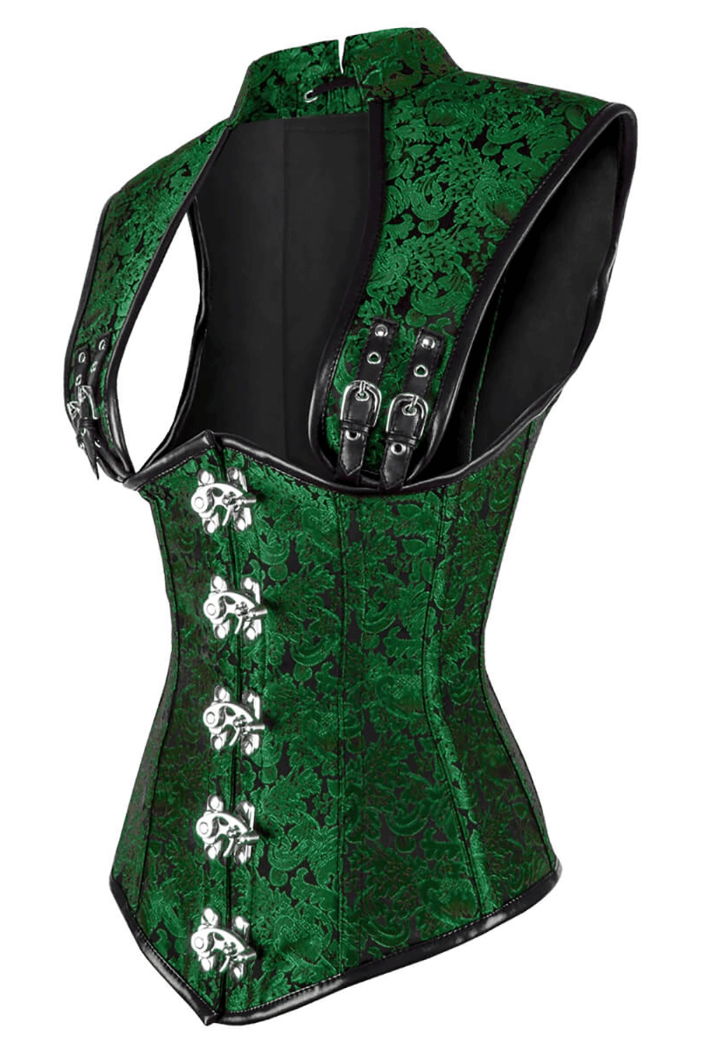 Women's Green Steampunk Underbust Corset With Straps