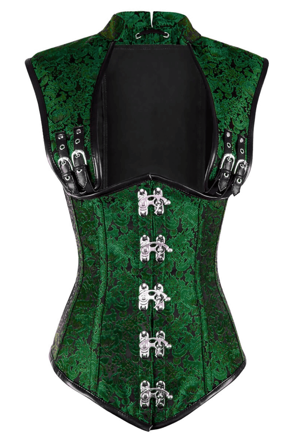 Women's Green Steampunk Underbust Corset With Straps