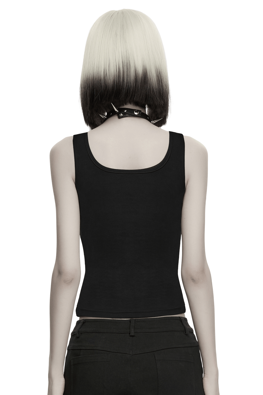 Women's Grunge Distressed Square Neck Crop Tank Top