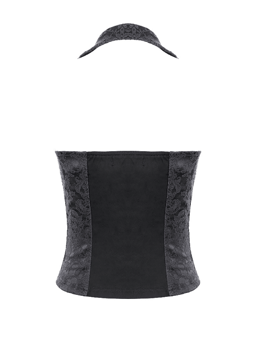Women's Halter Waistcoat with Zip and Metal Buttons