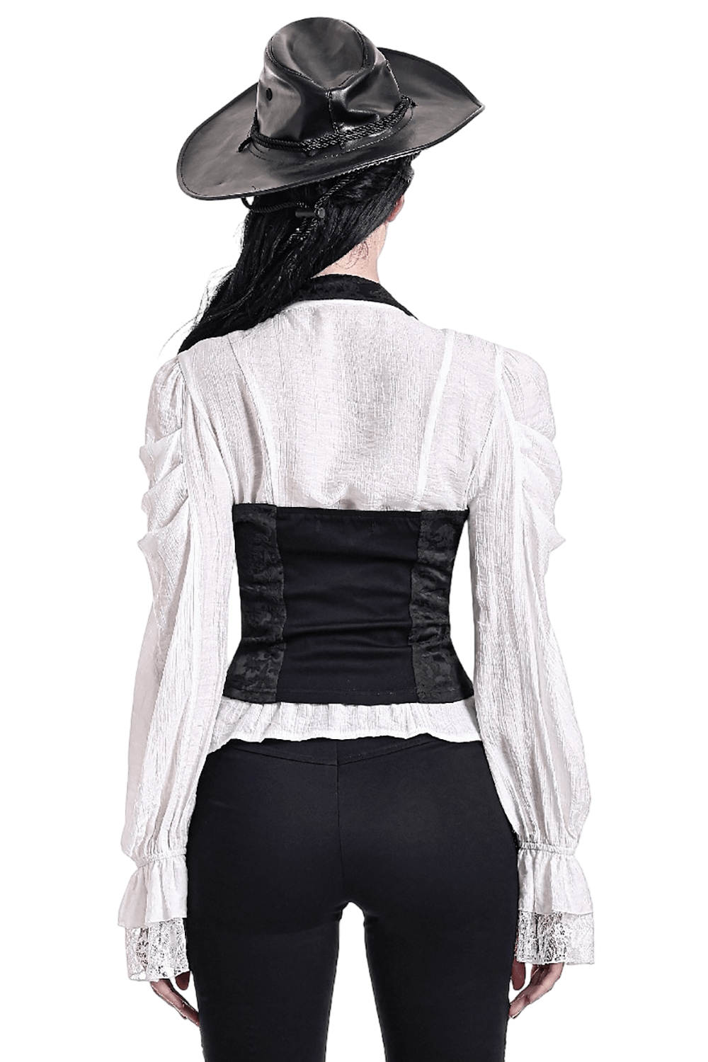 Women's Halter Waistcoat with Zip and Metal Buttons