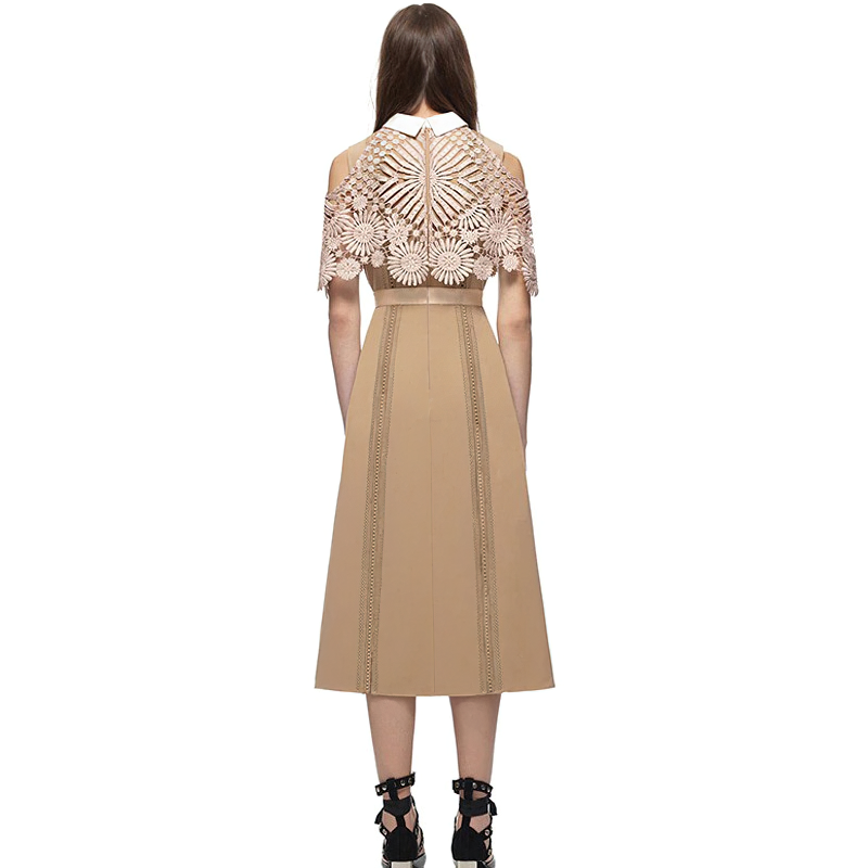 Women's Long Dress with Sleeve / Elegant Lace Hollow Out Summer Dresses