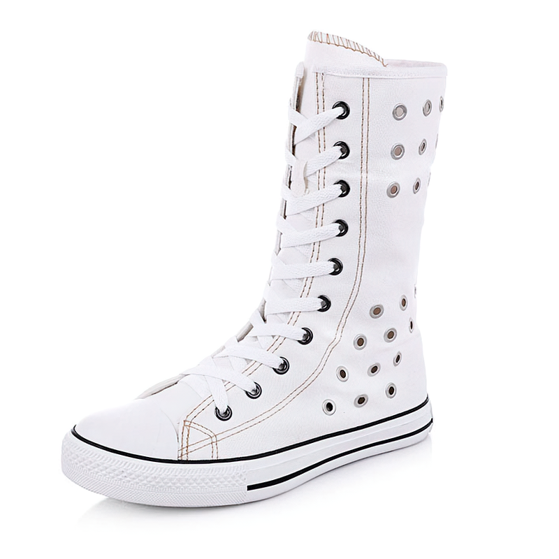 US SALE of Women's High Top Zipper Breathable Flat Sneakers / Casual Flats Shoes