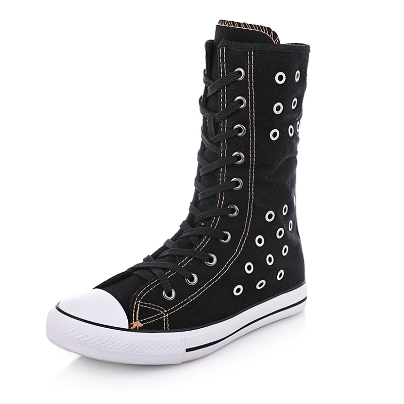US SALE of Women's High Top Zipper Breathable Flat Sneakers / Casual Flats Shoes